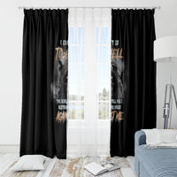 Black bat-themed window curtains with reaper skull design and orange text on both panels