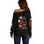 The Good Girl In Me 3 Skulls Rose Vintage Off Shoulder Sweater - Wonder Print Shop