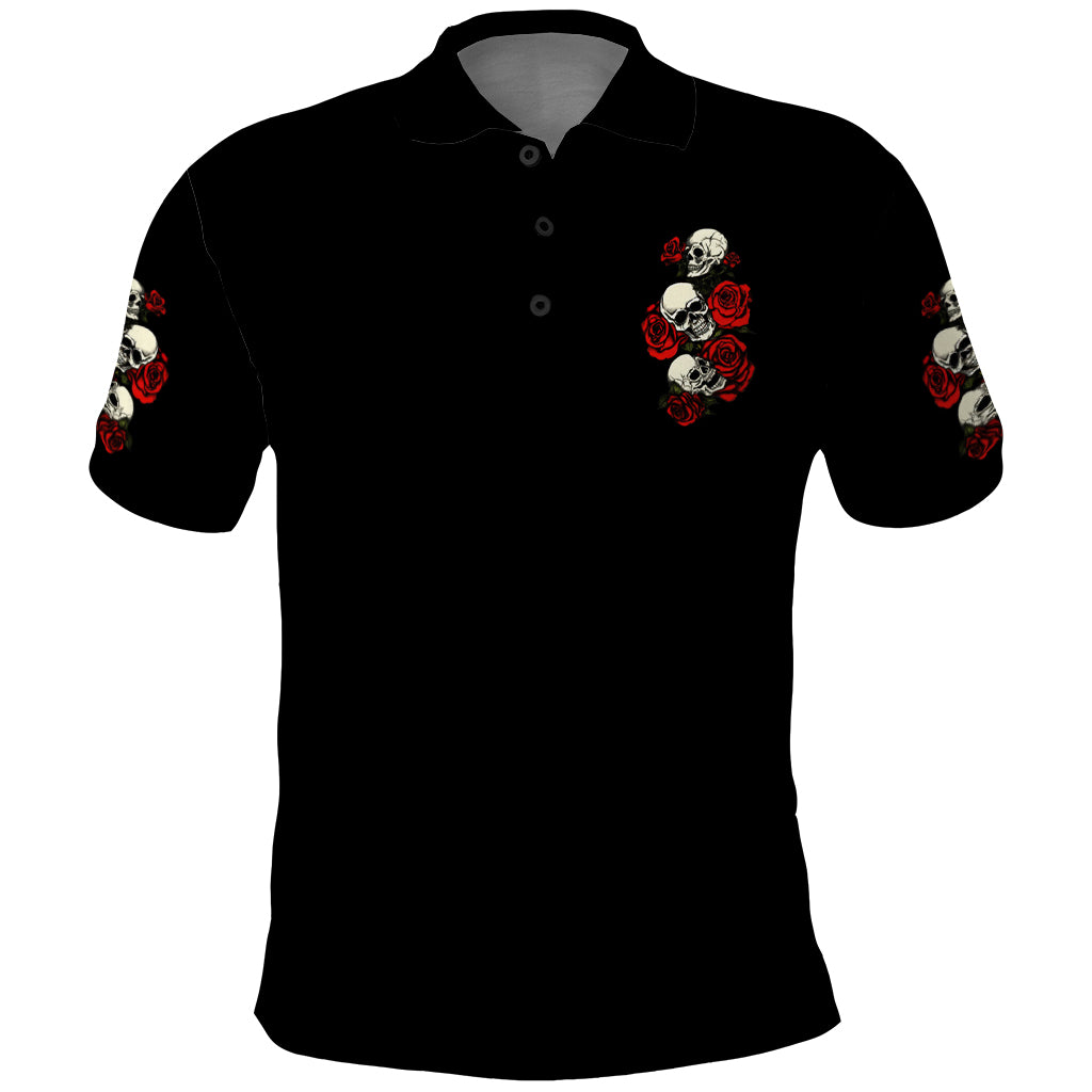 The Good Girl In Me 3 Skulls Rose Vintage Polo Shirt - Wonder Print Shop