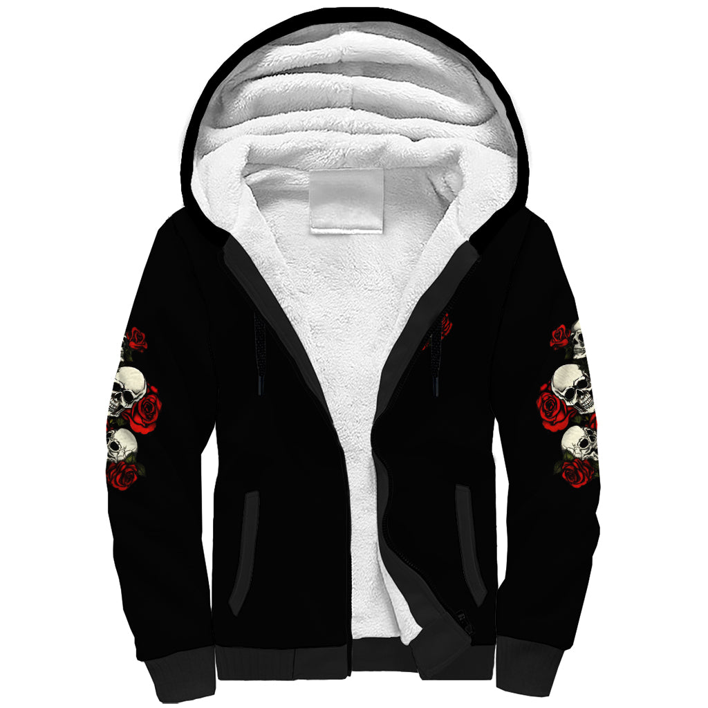 The Good Girl In Me 3 Skulls Rose Vintage Sherpa Hoodie - Wonder Print Shop