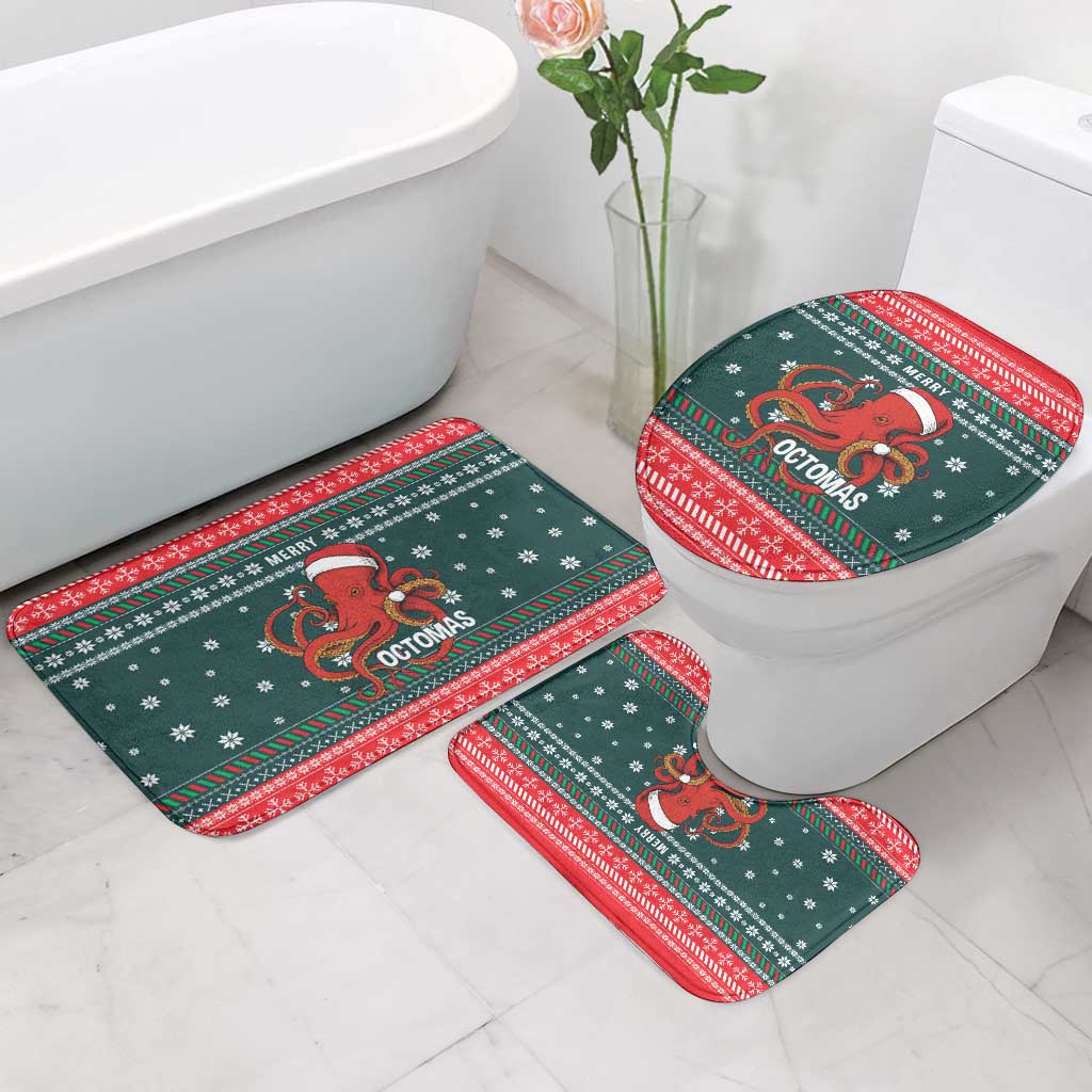 Merry Octomas Christmas Bathroom Set Xmas Holiday Patterns - Wonder Print Shop
