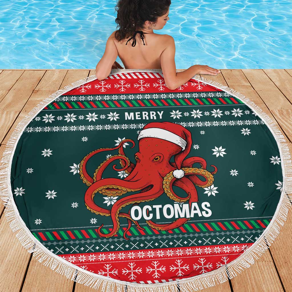 Merry Octomas Christmas Beach Blanket Xmas Holiday Patterns - Wonder Print Shop