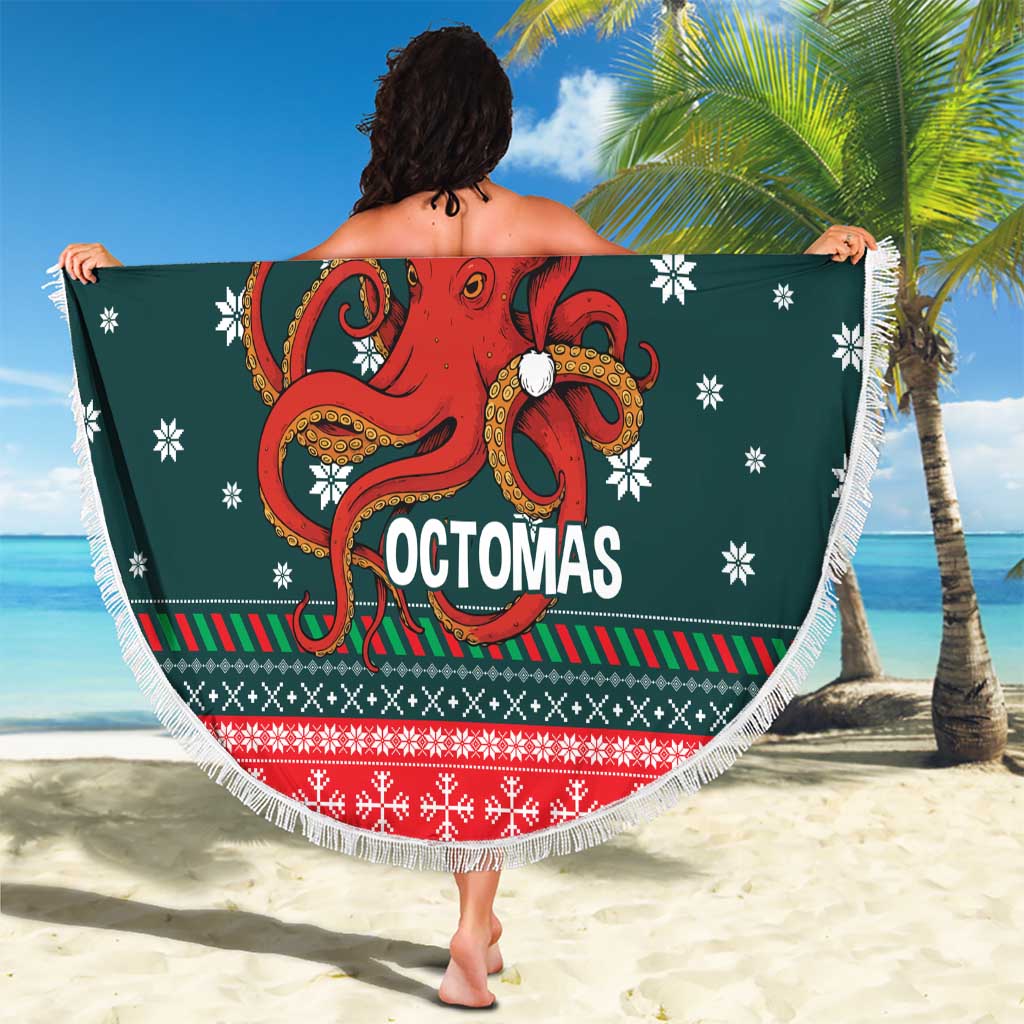 Merry Octomas Christmas Beach Blanket Xmas Holiday Patterns - Wonder Print Shop