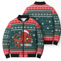 Merry Octomas Christmas Bomber Puffer Jacket Xmas Holiday Patterns - Wonder Print Shop