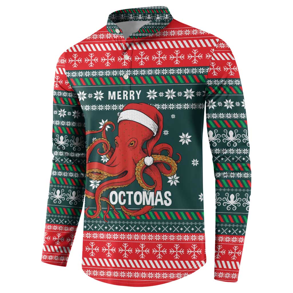 Merry Octomas Christmas Button Sweatshirt Xmas Holiday Patterns - Wonder Print Shop