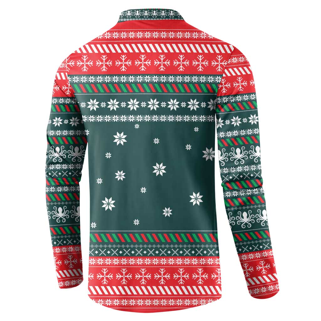 Merry Octomas Christmas Button Sweatshirt Xmas Holiday Patterns - Wonder Print Shop