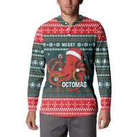 Merry Octomas Christmas Button Sweatshirt Xmas Holiday Patterns - Wonder Print Shop