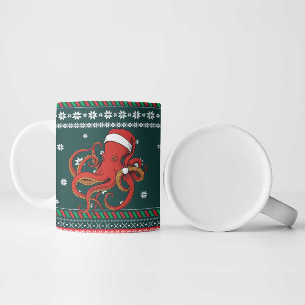 Merry Octomas Christmas Ceramic Mug Xmas Holiday Patterns - Wonder Print Shop
