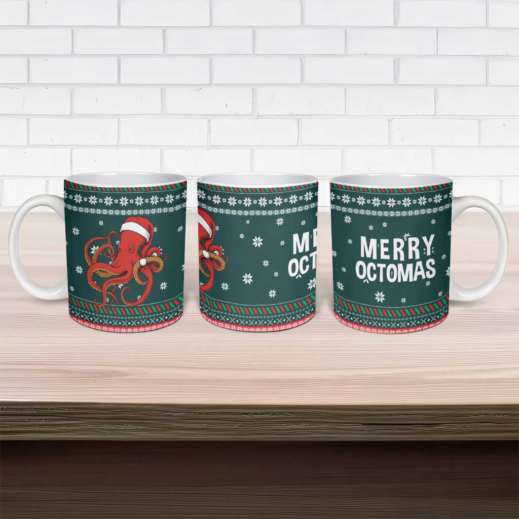 Merry Octomas Christmas Ceramic Mug Xmas Holiday Patterns - Wonder Print Shop
