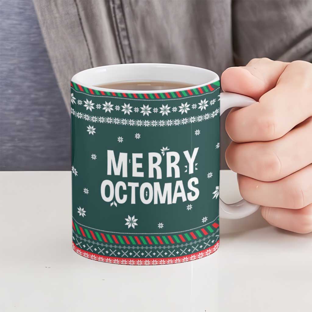 Merry Octomas Christmas Ceramic Mug Xmas Holiday Patterns - Wonder Print Shop
