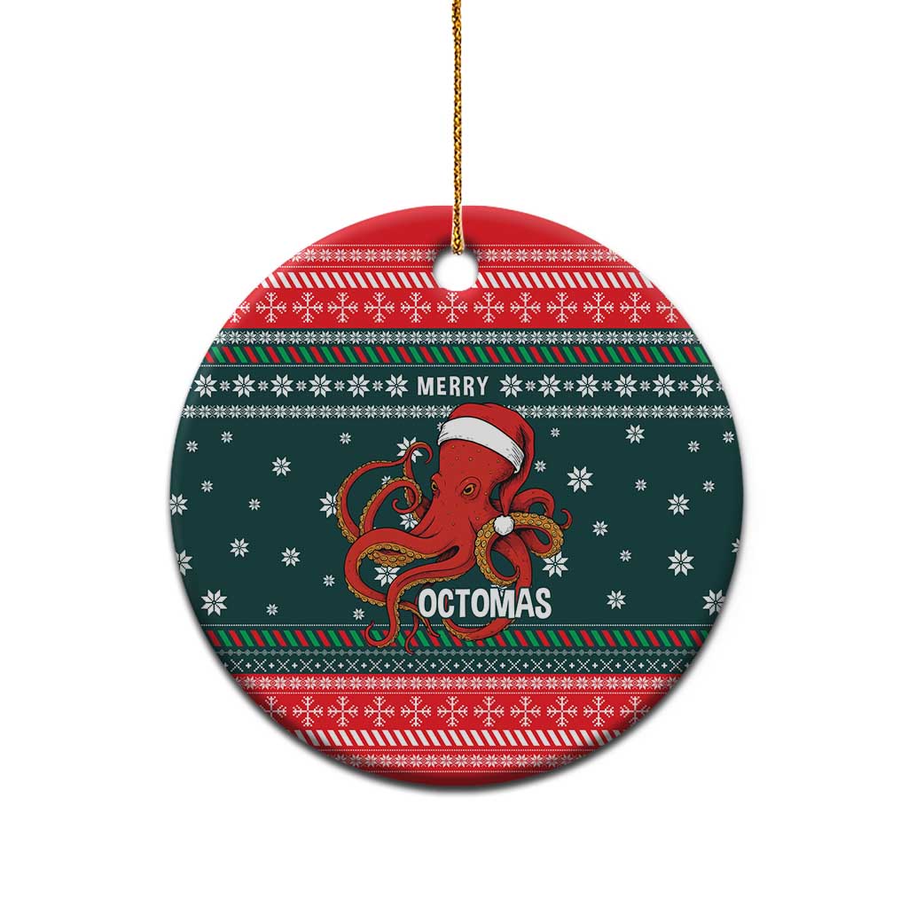 Merry Octomas Christmas Ceramic Ornament Xmas Holiday Patterns - Wonder Print Shop
