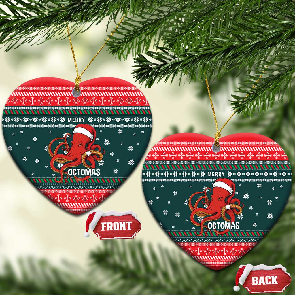 Merry Octomas Christmas Ceramic Ornament Xmas Holiday Patterns - Wonder Print Shop