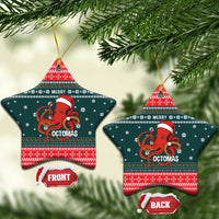 Merry Octomas Christmas Ceramic Ornament Xmas Holiday Patterns - Wonder Print Shop