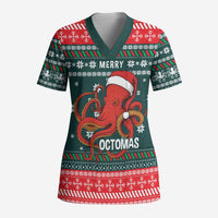 Merry Octomas Christmas Scrub Top Xmas Holiday Patterns - Wonder Print Shop