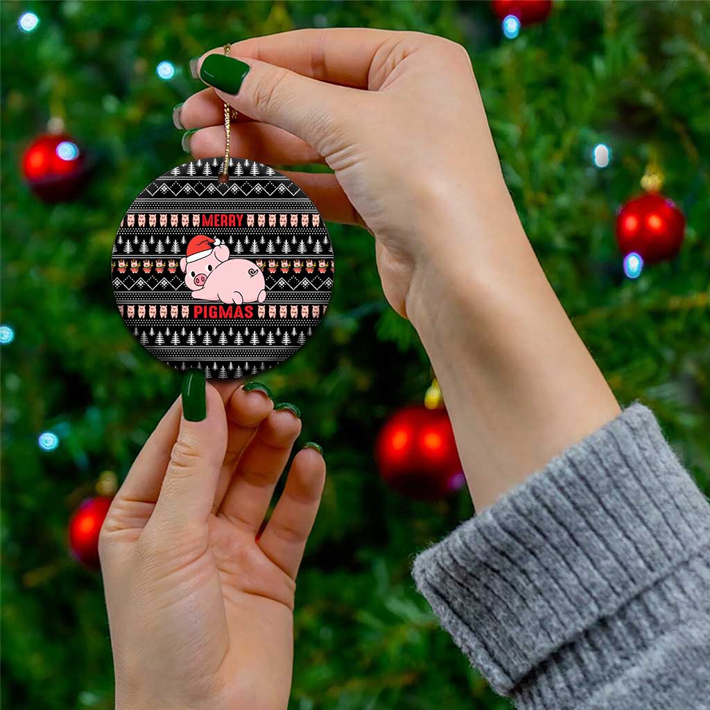 Merry Pigmas Christmas Ceramic Ornament Xmas Holiday Patterns - Wonder Print Shop