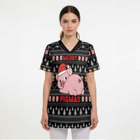 Merry Pigmas Christmas Scrub Top Xmas Holiday Patterns - Wonder Print Shop
