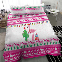 Pink Flamingo Christmas Bedding Set Xmas Holiday Patterns - Wonder Print Shop