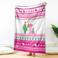 Pink Flamingo Christmas Blanket Xmas Holiday Patterns - Wonder Print Shop