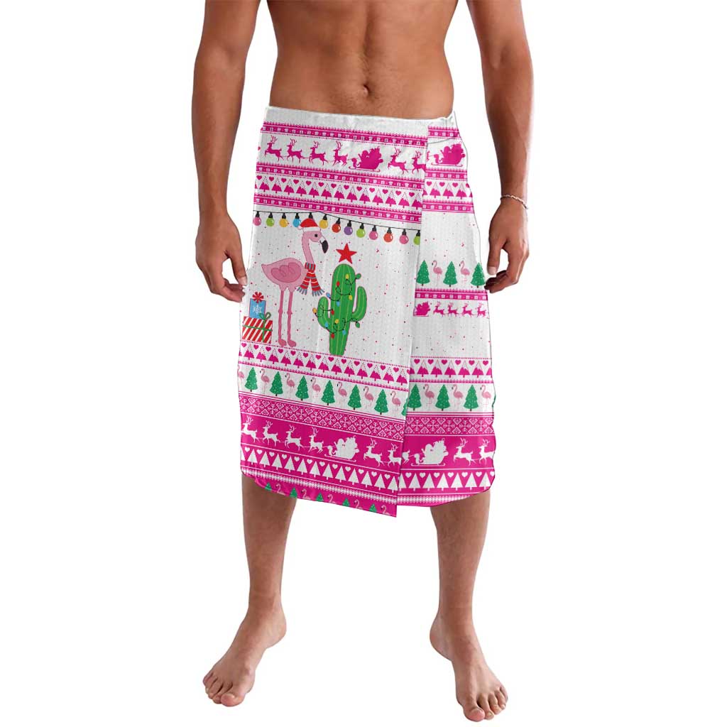 Pink Flamingo Christmas Lavalava Xmas Holiday Patterns - Wonder Print Shop