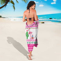 Pink Flamingo Christmas Sarong Xmas Holiday Patterns - Wonder Print Shop