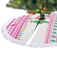 Pink Flamingo Christmas Tree Skirt Xmas Holiday Patterns - Wonder Print Shop
