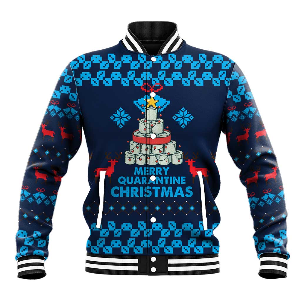 Merry Quarantine Christmas Baseball Jacket Xmas Holiday Patterns - Wonder Print Shop