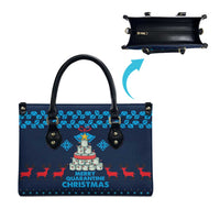 Merry Quarantine Christmas Leather Bag Xmas Holiday Patterns - Wonder Print Shop