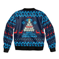 Merry Quarantine Christmas Sleeve Zip Bomber Jacket Xmas Holiday Patterns - Wonder Print Shop