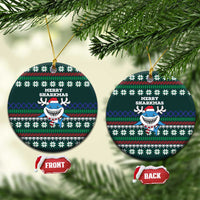 Merry Sharkmas Christmas Ceramic Ornament Xmas Holiday Patterns - Wonder Print Shop