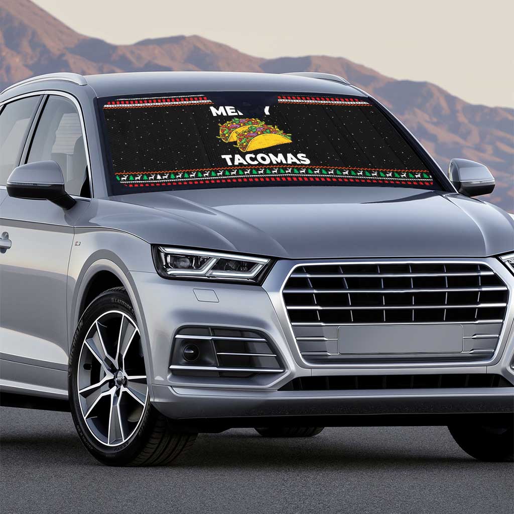 Merry Tacomas Christmas Auto Sun Shade Xmas Holiday Patterns - Wonder Print Shop