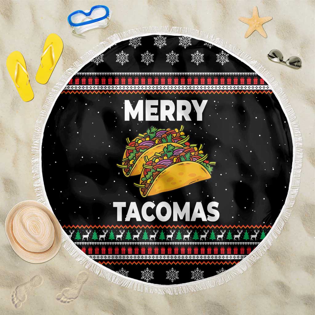 Merry Tacomas Christmas Beach Blanket Xmas Holiday Patterns - Wonder Print Shop