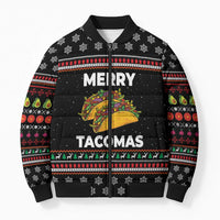Merry Tacomas Christmas Bomber Puffer Jacket Xmas Holiday Patterns - Wonder Print Shop