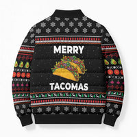 Merry Tacomas Christmas Bomber Puffer Jacket Xmas Holiday Patterns - Wonder Print Shop