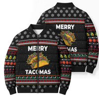 Merry Tacomas Christmas Bomber Puffer Jacket Xmas Holiday Patterns - Wonder Print Shop
