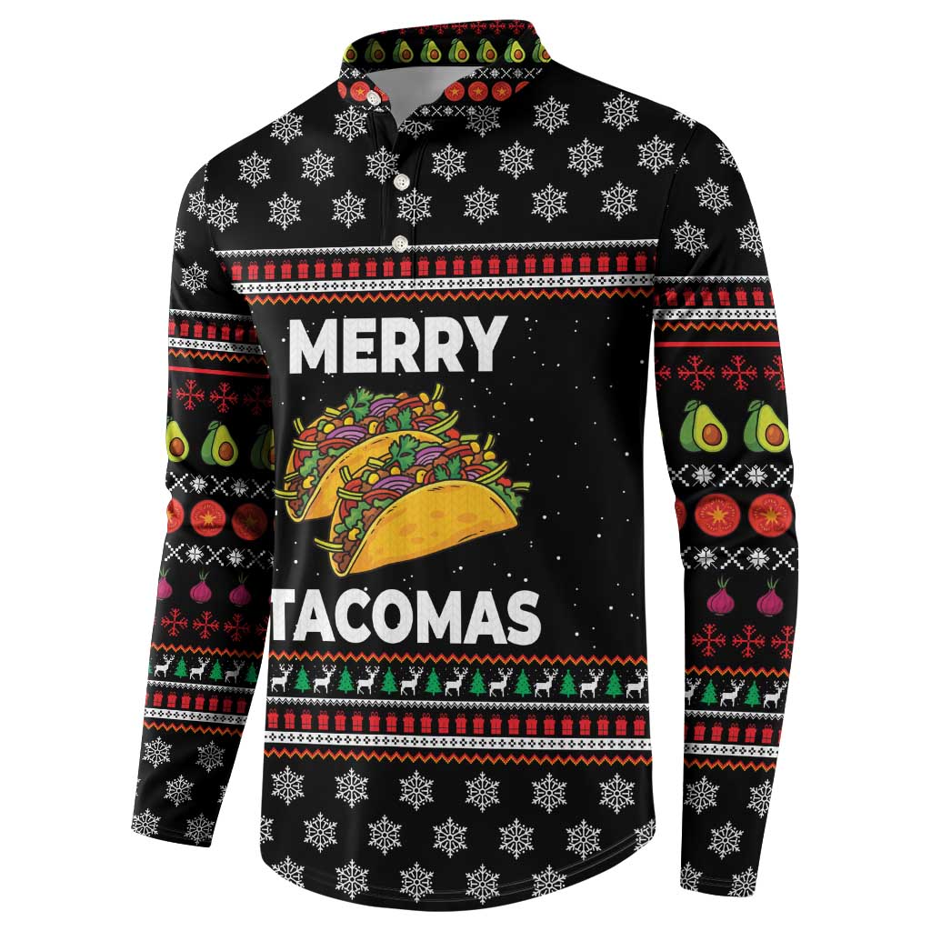 Merry Tacomas Christmas Button Sweatshirt Xmas Holiday Patterns - Wonder Print Shop