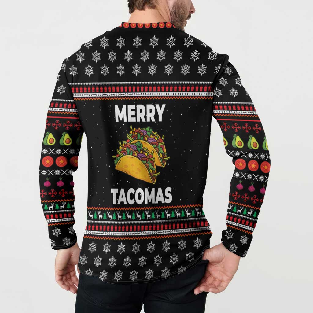 Merry Tacomas Christmas Button Sweatshirt Xmas Holiday Patterns - Wonder Print Shop