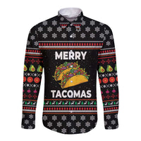 Merry Tacomas Christmas Long Sleeve Button Shirt Xmas Holiday Patterns - Wonder Print Shop