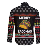 Merry Tacomas Christmas Long Sleeve Button Shirt Xmas Holiday Patterns - Wonder Print Shop