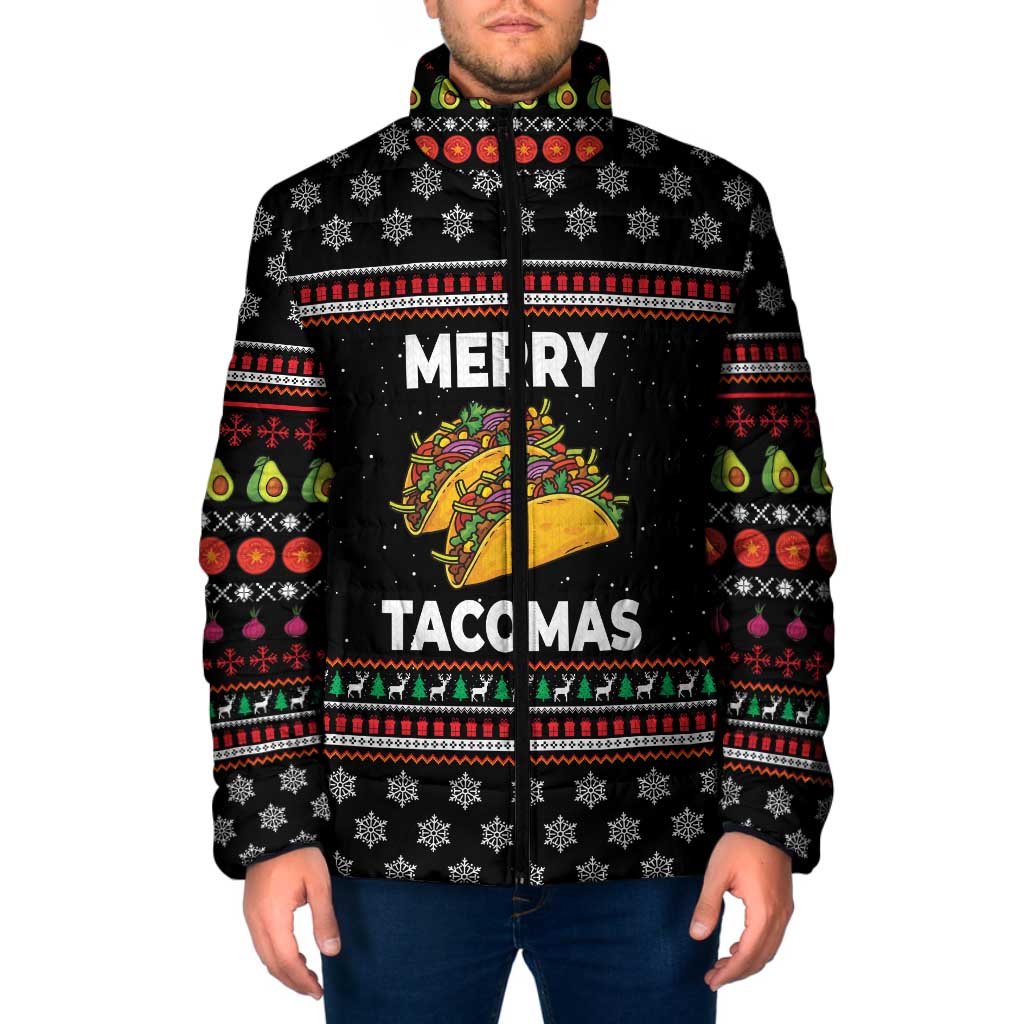 Merry Tacomas Christmas Padded Jacket Xmas Holiday Patterns - Wonder Print Shop