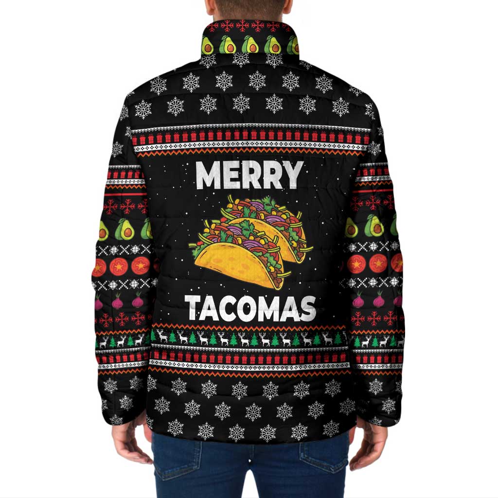 Merry Tacomas Christmas Padded Jacket Xmas Holiday Patterns - Wonder Print Shop