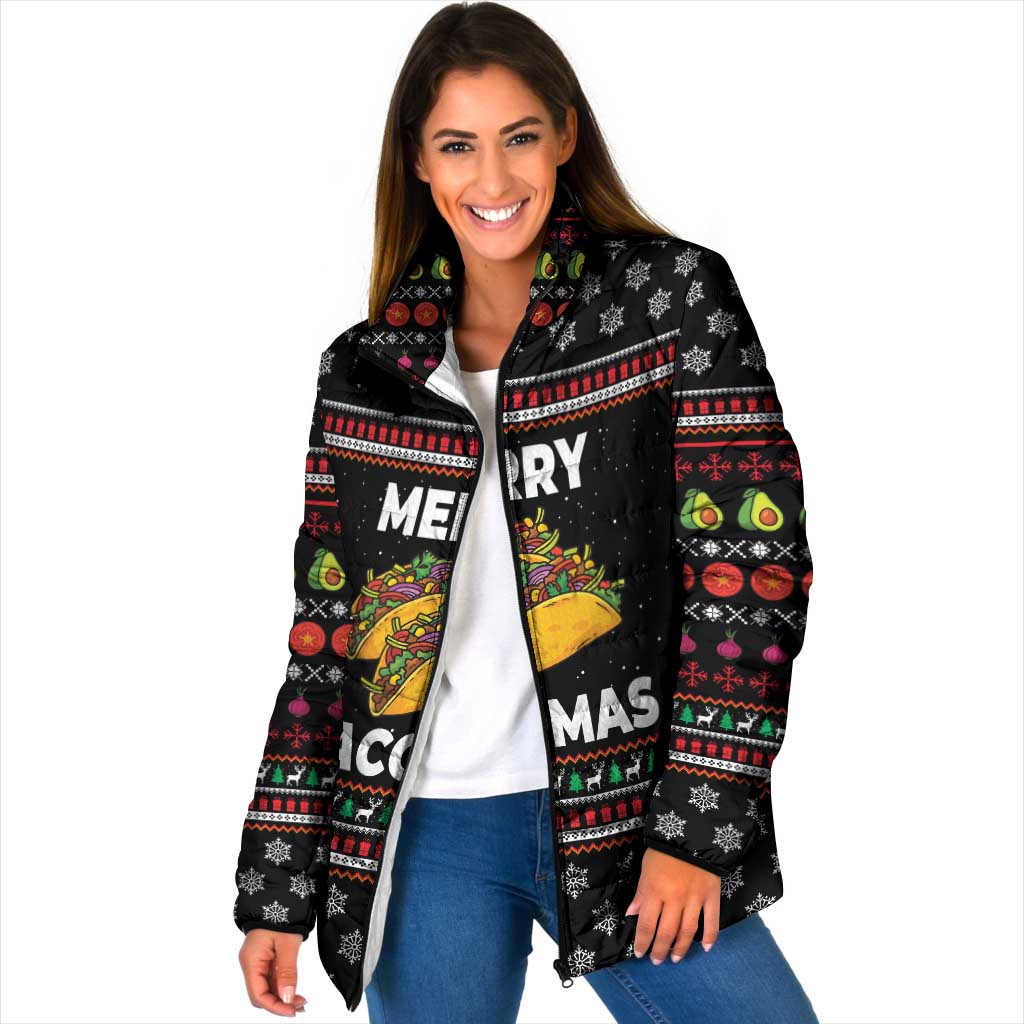 Merry Tacomas Christmas Padded Jacket Xmas Holiday Patterns - Wonder Print Shop