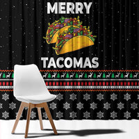 Merry Tacomas Christmas Window Curtain Xmas Holiday Patterns - Wonder Print Shop