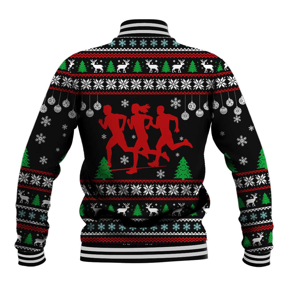 Running Oh What Fun Christmas Baseball Jacket Xmas Holiday Patterns - Wonder Print Shop