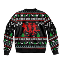 Running Oh What Fun Christmas Bomber Jacket Xmas Holiday Patterns - Wonder Print Shop