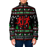 Running Oh What Fun Christmas Padded Jacket Xmas Holiday Patterns - Wonder Print Shop