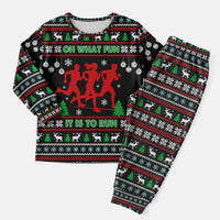 Running Oh What Fun Christmas Pajama Set Xmas Holiday Patterns - Wonder Print Shop
