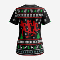 Running Oh What Fun Christmas Scrub Top Xmas Holiday Patterns - Wonder Print Shop