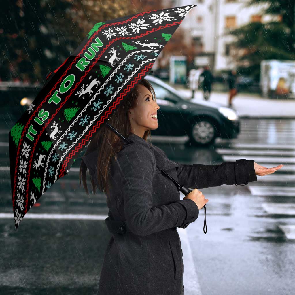 Running Oh What Fun Christmas Umbrella Xmas Holiday Patterns - Wonder Print Shop