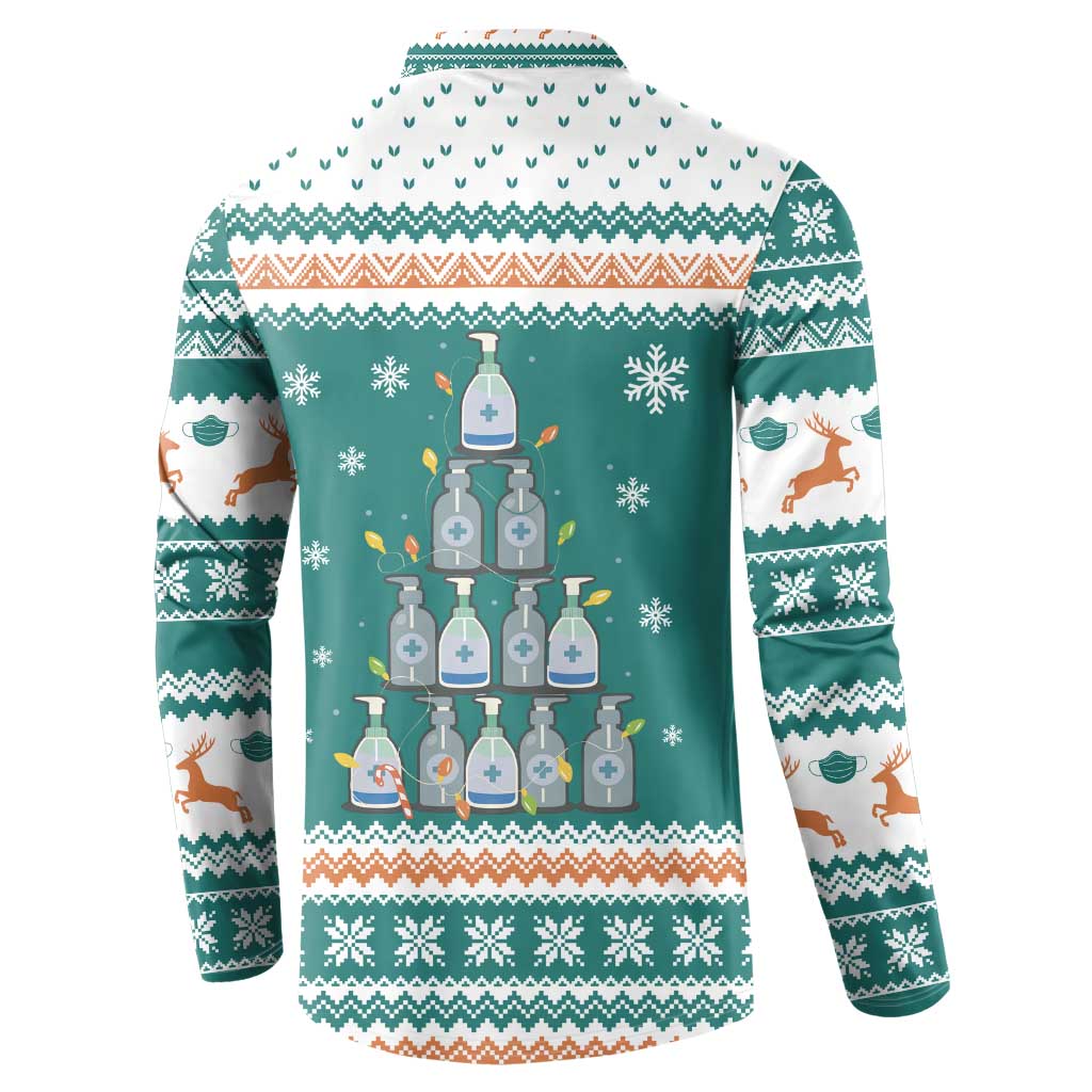 Sanitizer Merry Christmas Button Sweatshirt Xmas Holiday Patterns - Wonder Print Shop