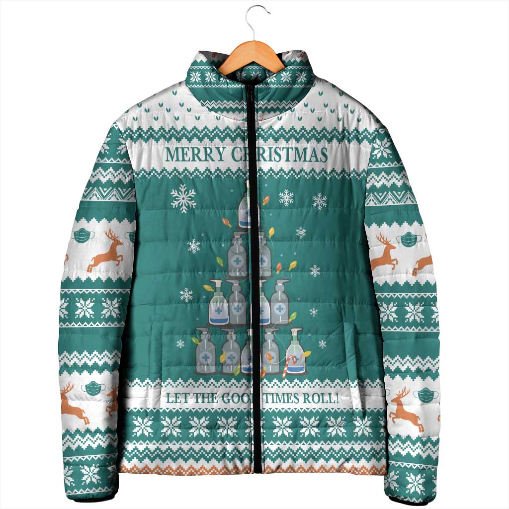 Sanitizer Merry Christmas Padded Jacket Xmas Holiday Patterns - Wonder Print Shop